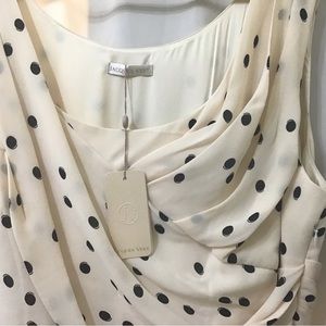 Jacques Vert.Cream dress with black dots. Brand new with tags